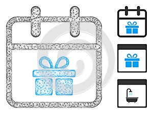 Gift Day Polygonal Web Vector Mesh Illustration