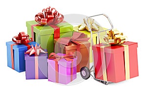 Gift Delivery Concept, 3D rendering