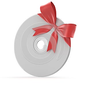 Gift disk with a bow