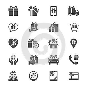 Gift flat icons