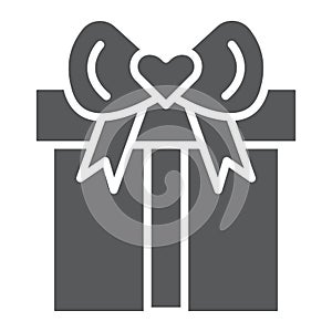 Gift glyph icon, package and present, parcel sign, vector graphics, a solid pattern on a white background.