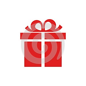 Gift icon, box sign - vector