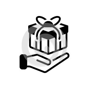 Black solid icon for Gift, celebration and box