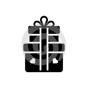 Black solid icon for Gift, offering and giftware