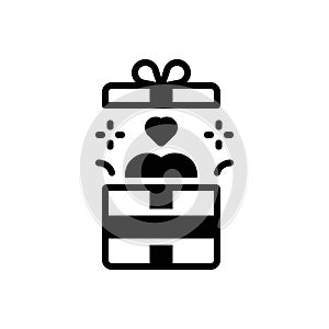 Black solid icon for Gift, present and surprise