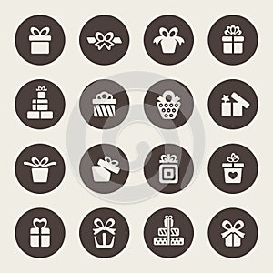 Gift icon set