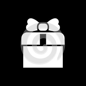 Gift icon simple flat style vector illustration