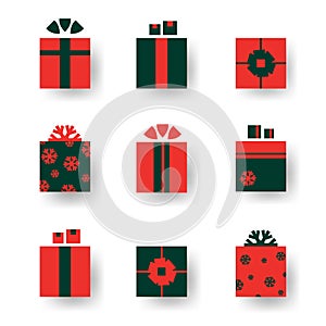 Gift icons for New Year`s and Christmas