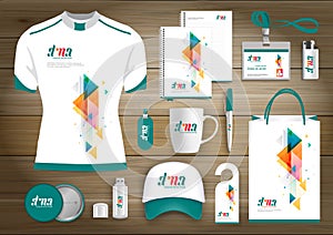 Gift Items business corporate identity, Vector abstract Color promotional souvenirs design with origami elements for diagonal line