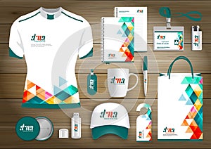 Gift Items business corporate identity, Vector abstract Color promotional souvenirs design with origami elements for diagonal line