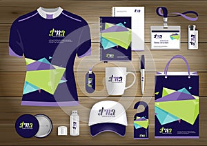 Gift Items business corporate identity, Vector abstract Color promotional souvenirs design with origami elements for diagonal line