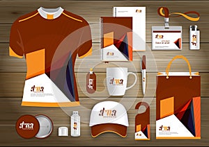 Gift Items business corporate identity, Vector abstract Color promotional souvenirs design with origami elements for diagonal line