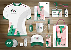 Gift Items business corporate identity, Vector abstract Color promotional souvenirs design with origami elements for diagonal line