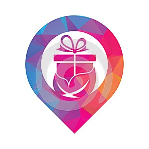 Gift Leaf logo concept vector. Nature Gift Logo Design Template