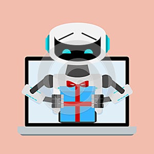 Gift online, web robot give present