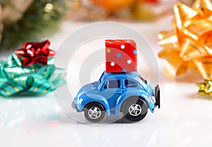 Gift package on small car