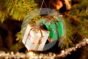 Gift packages in Christmas tree