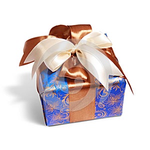 Gift packing tied by ribbon