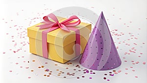 Gift, Party Hat, Confetti Celebration