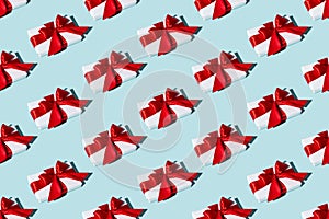 Gift pattern blue seamless background greeting