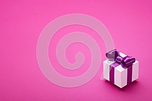 Gift on a pink background