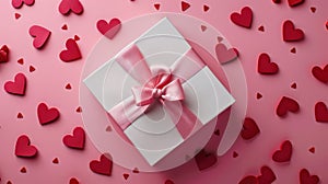 The gift with pink ribbon.AI generated image
