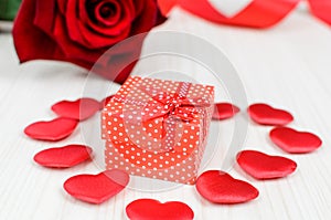 Gift red box in the heart