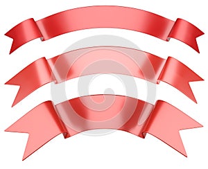 Gift red ribbons set in arc shaped for your design