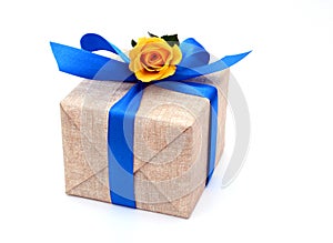 Gift and rose flower for holiday