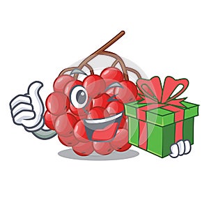With gift rowan slices fruit cartoon berries shape photo