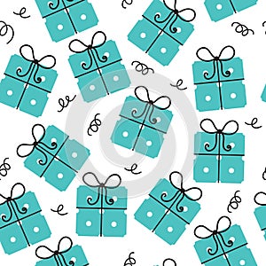 Gift seamless texture. Gifts background. Celebratory background. Vector illustration