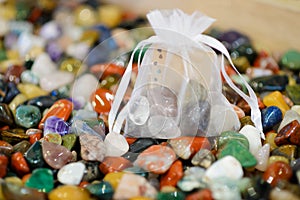 The gift Semiprecious of stones the polished.