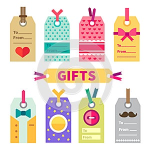 Gift set of labels and post card
