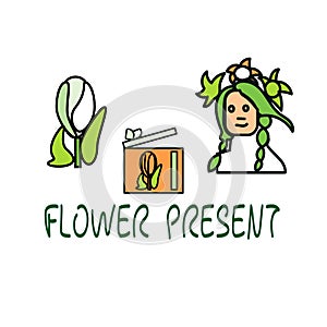 gift set and other birthday elements,flower shop