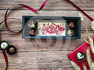 Gift set of Real Belgian handmade chocolate with berries and nuts