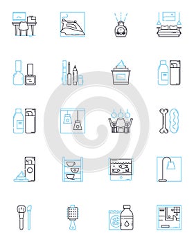 Gift Shop linear icons set. Souvenir, Trinkets, Keepsakes, Memorabilia, Novelties, Decor, Collectables line vector and