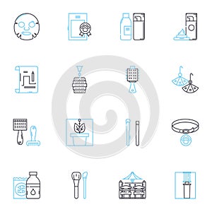 Gift Shop linear icons set. Souvenir, Trinkets, Keepsakes, Memorabilia, Novelties, Decor, Collectables line vector and