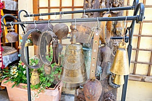 Gift shop with souvenirs in center of Rethymno