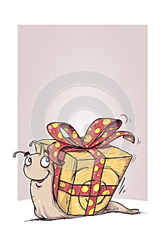 Gift snail illustration