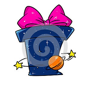 Gift space galaxy astronomy cartoon