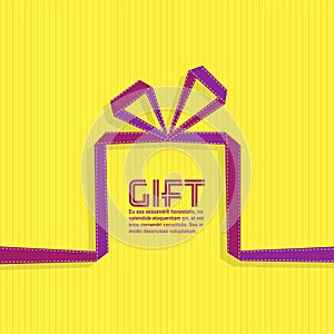 Gift in the style of origami ribbon, vector