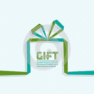 Gift in the style of origami ribbon, vector