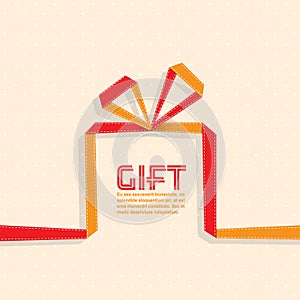 Gift in the style of origami ribbon, vector