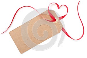 Gift tag with heart bow