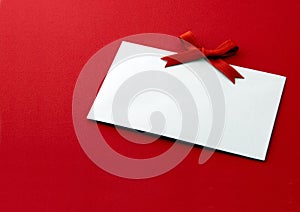 Gift tag with red bow