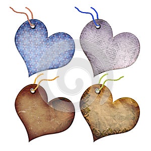Gift tags in the form of heart.