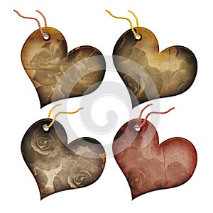 Gift tags in the form of heart.