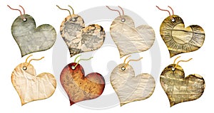 Gift tags in the form of heart.