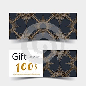 Luxurious gift vouchers set. Colorful design, on white background.