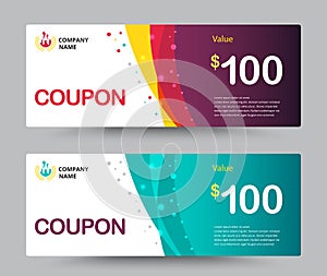 Gift voucher card template design. for special time, Best of customer, Thank giving, and other sale. vector illustration.